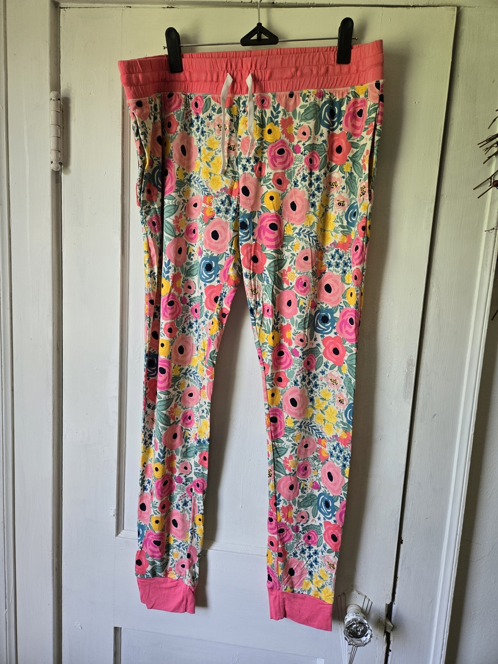 Little Sleepies Women's Floral Jogger Pajama Bottoms in Pink, Yellow